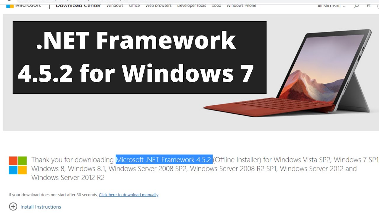 ติด ตั้ง net framework  New 2022  Microsoft .NET Framework 4.5.2 for Windows 7