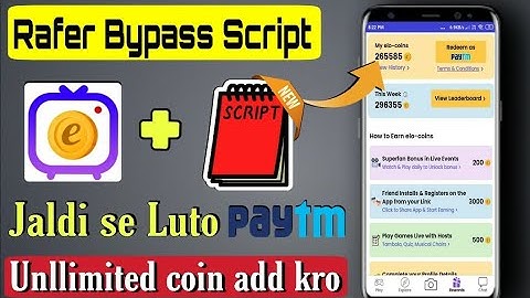 🔴 EloElo NEW Rafer Bypass Script | Unllimited Coin Adder Script | Free Paytm Cash App 2021