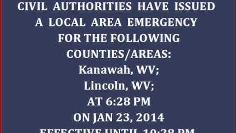 Local Area Emergency: Charleston, WV (1/23/15)
