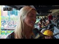 Livvy dunne is interviewed during boyfriend paul skenes mlb debut