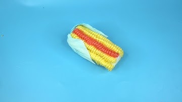 Hướng dẫn cách tái chế xốp bọc hoa quả làm thành bắp ngô vô cùng đơn giản