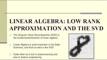 Linear Algebra: Low Rank Approximation and the SVD