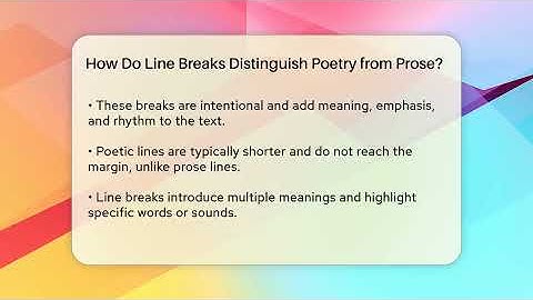 How Do Line Breaks Distinguish Poetry from Prose? - The Prose Path