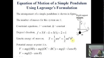 Equation of motion of simple pendulum using Lagrange