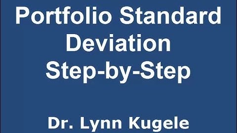 D 2 Standard Deviation of a Portfolio