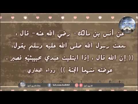 شرح الحديث إذا ابتليت عبدي بحبيبتيه فصبر عوضته منها الجنة