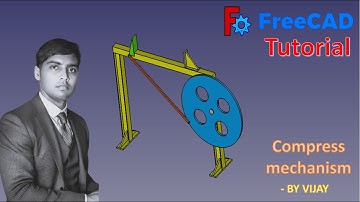 FreeCAD Tutorial : How to make a compress mechanism || By Vijay #freecad #cad #3dmodeling #design
