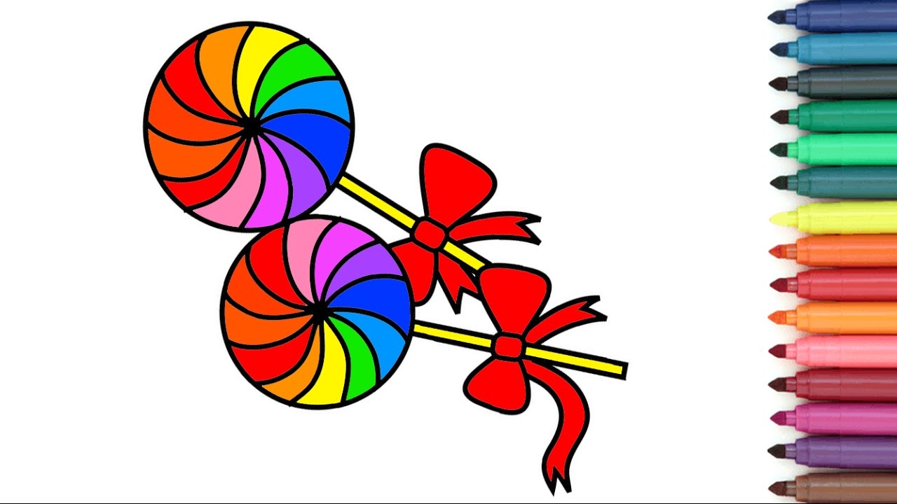 Rainbow Lollipop Coloring Page For Kids Youtube