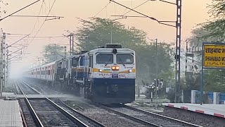 Enormous WDP4D Mandore Express+Bikaner ICE+Ranikhet Attacks Shahbad at 110kph-Indian Railways