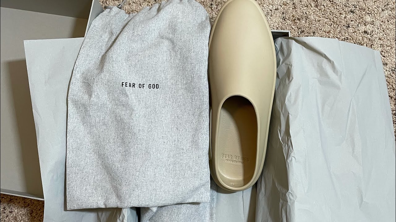 In hand & On Feet: Fear Of God The California Slip on “Almond”  #FearOfGodCalifornia #JerryLorenzo