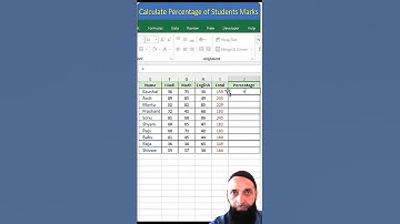 Calculate Percentage of Students Marks in Excel #excel #exceltips #shortsfeed #shortvideo #shorts🔥