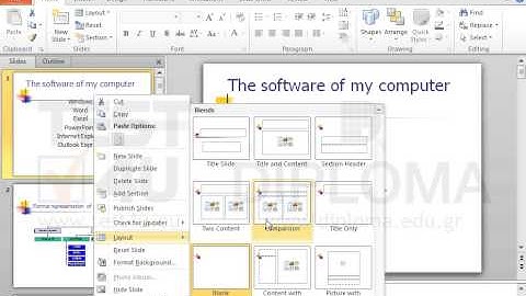 Change the layout of the first slide into Title and Content layout.