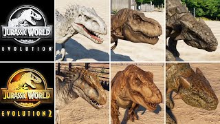 Jurassic World Evolution 2 Vs Jurassic World Evolution (ALL DINOSAURS)