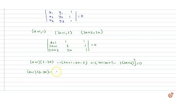 The points `(a+1,1), (2a+1,3)` and `(2a+2,2a)` are collinear if