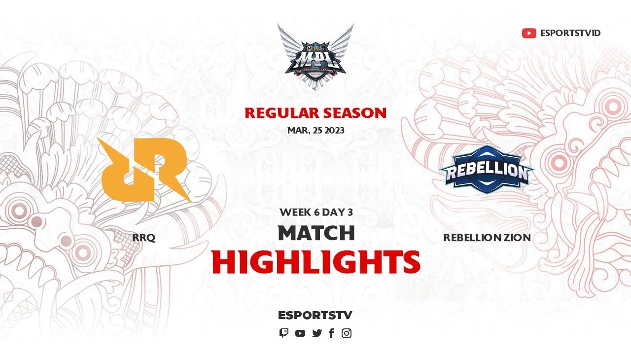 RRQ vs Rebellion Zion HIGHLIGHTS MPL ID S11 | RBL vs RRQ ESPORTSTV