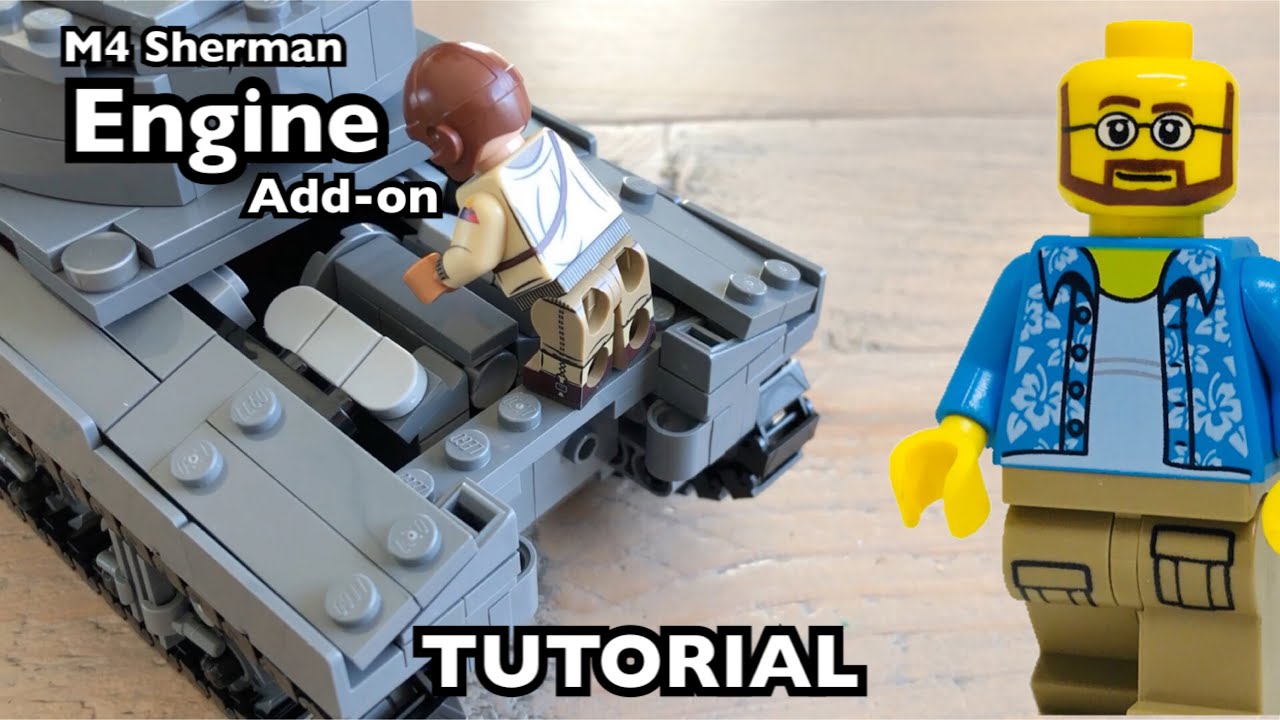 WW2 Lego BrickMania M4 Sherman Engine Add-on Tutorial/Instructions 