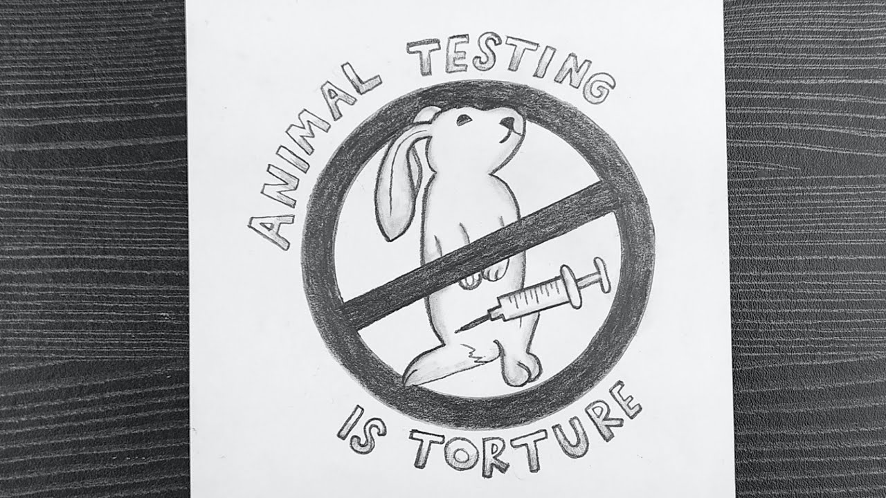 Stop Animal Testing Drawing || Save Animals Poster || No More Experiment on  Animals || Pencil Art - YouTube