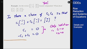 Differential Equations - Row Reduction - Span and Linear Independence
