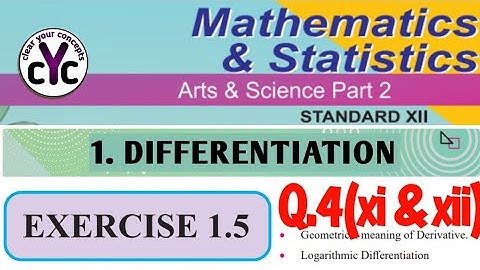 Exercise 1.5 (Q.4:xi & xii) | Differentiation | Chapter 1 | class 12 | maths part 2 | MH board
