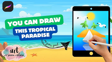 Easy Island Landscape Procreate Tutorial for Beginners