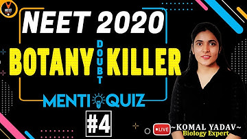Botany MCQ Doubt Killer #4 | Crash Course NEET 2020 Preparation | NEET Biology MCQ | Komal ma