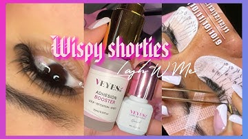Wispy Shorties Light Volume Eyelash Extension Tutorial | DOLL EYE LASH MAP | Premade anime spikes