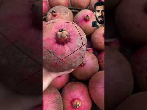 طريقة مبتكرة للكشف عن الحبوب اللؤلؤية رمان فاكهة الخريف طريقة التقشير وصفات صحية تقطيع الفاكهة