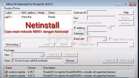 Cara reset dan instal OS baru di mikrotik RB951 menggunakan aplikasi Netinstall
