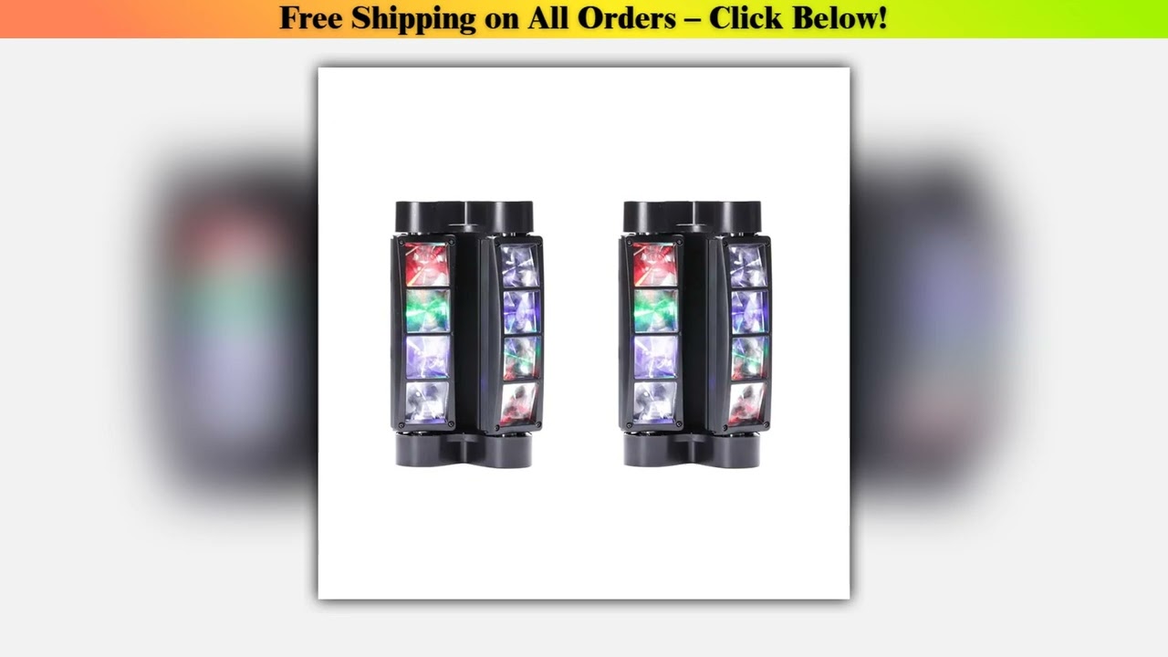 2pcs/lot 8x3W Mini Led Spider Light Sound Mode LED Moving Head Lights led Beam Stage Dj Bars Party