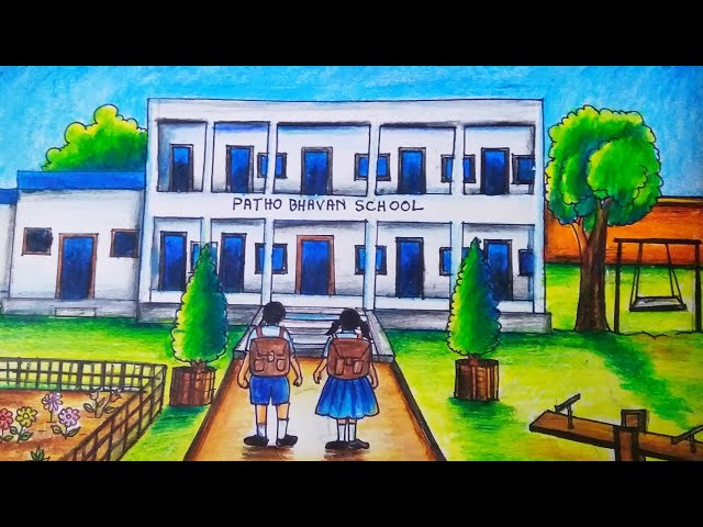 Buy Go to School Handmade Painting by MUTHU SAMY. Code:ART_9085_76305 -  Paintings for Sale online in India.