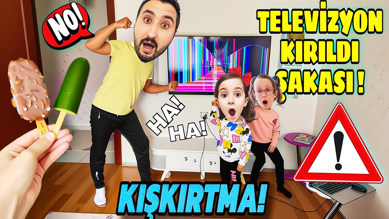 BAHAR VE BANU ALYA İLE BABASINA TELEVİZYON SAKASİ YAPTI !