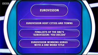 Eurovision Themed Final Round on Pointless (BBC) July 16th 2020