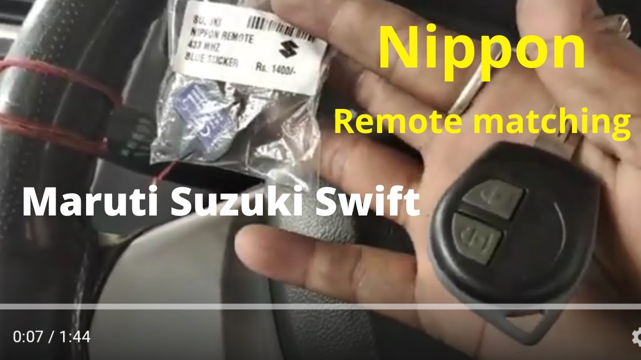 maruti suzuki swift remote matching nippon remote programing YouTube