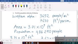 Quantitative Reasoning - Population Density