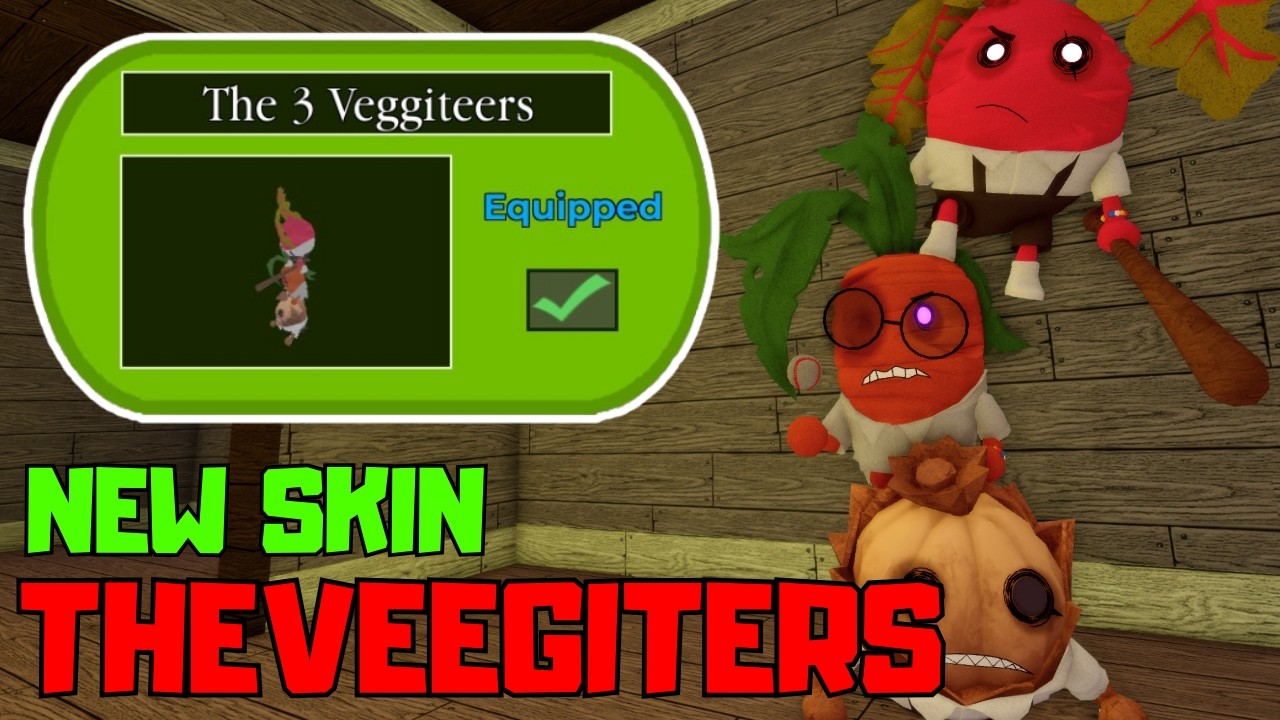 NEW 3 VEGGITEERS SKIN IN PIGGY! (Jumpscare/Showcase) | New Piggy Update