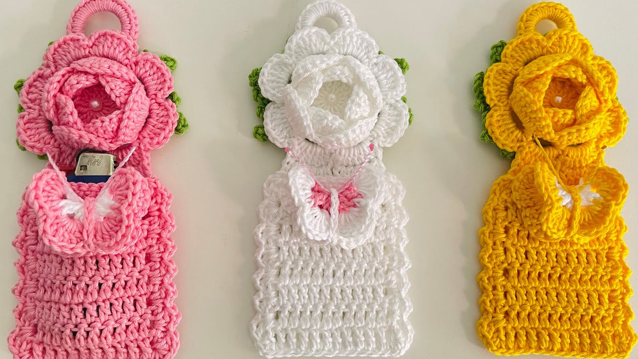 Porta isqueiro em crochê rápido e fácil deixe sua cozinha mais bonita