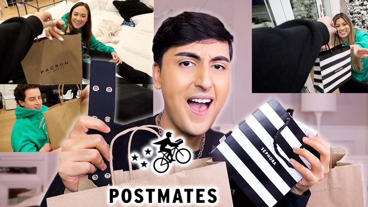 Postmate Buys My Christmas Gifts Gift Roulette Challenge Vlogmas