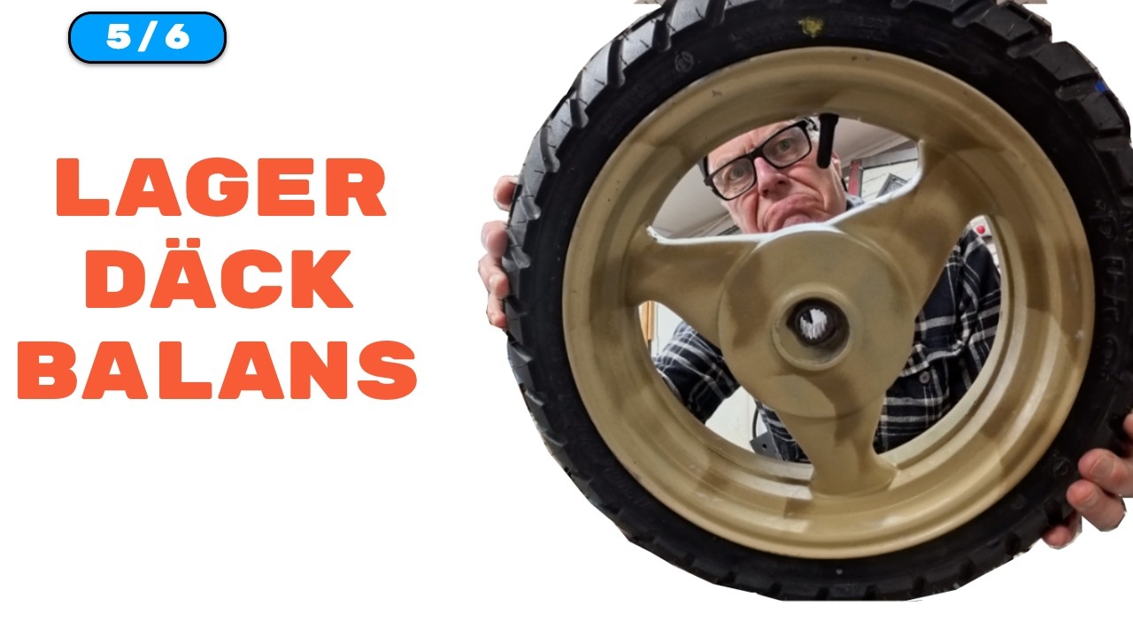 Nya däck, nya hjullager och balanserar hjulen👍  Del 5 av 6 (fixar en moppe till våren)