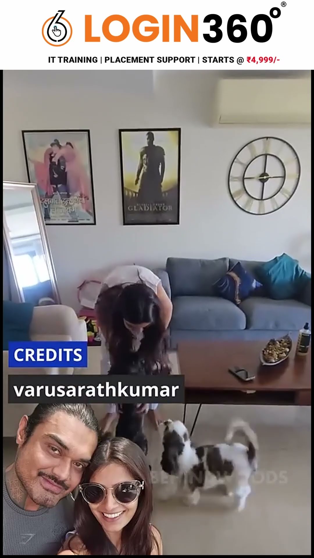 நாய்குட்டிகளுடன் ஒளிஞ்சு புடிச்சு விளையாடிய Varalaxmi Sarathkumar ? Cute Video