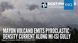 Mayon Volcano emits pyroclastic density current along Mi-isi gully