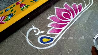 Player Profile Easy border rangoli designs | Lotus rangoli | Friday kolam | Border muggulu | Lakshmi Pooja rangoli