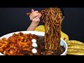 오짜면 (오징어볶음+짜장면) 꿀조합 먹방 (ft.군만두, 밥)
