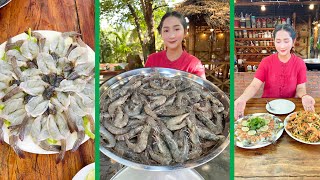 Spicy fresh shrimp, Delicious Shrimp stir fry recipe are prepared by Mommy Chef || Cooking with Sros