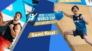 Salt Lake City IFSC Bouldering World Cup 2024 │men semi final full replay