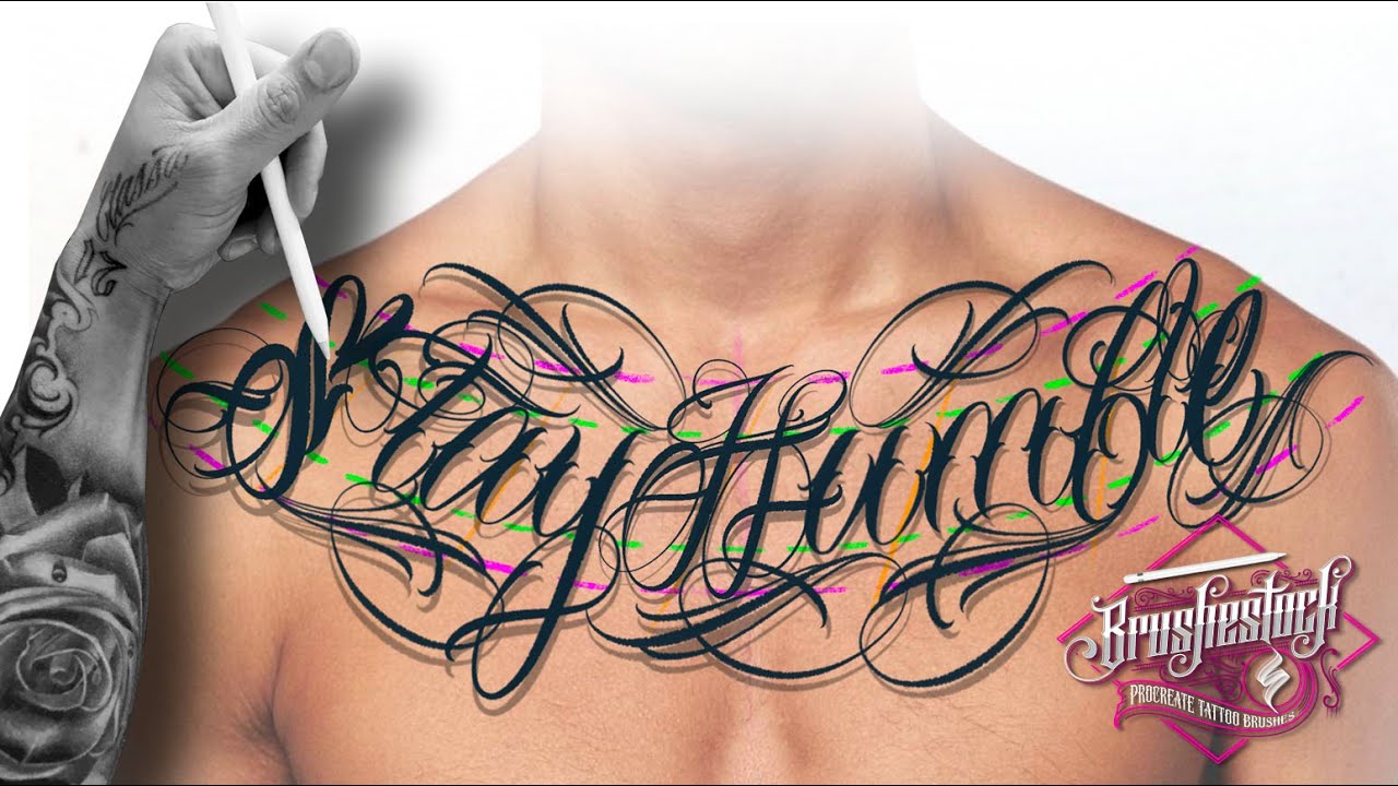 9. "Tattoo Lettering on Chest" - wide 8