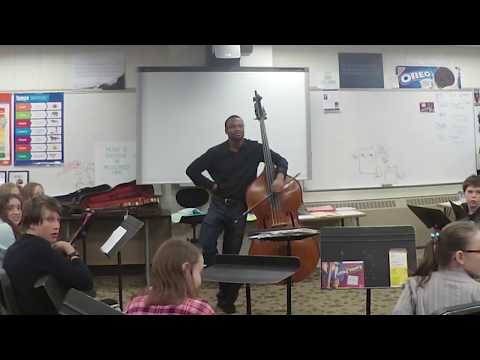 Xavier Foley plays and speaks at Ordean East Middle School