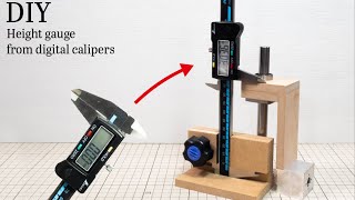 デジタルノギスからデジタルハイトゲージ自作【Height gauge from digital calipers Making】