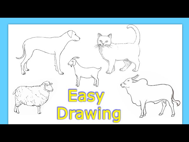 Learn To Draw Domestic Animals | Lesson No.5 | Easy Tutorial 🎨💯✌🏻.  #viral #trending #youtube - YouTube