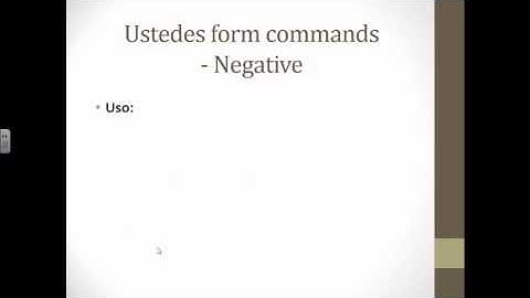 Usted and Ustedes Commands