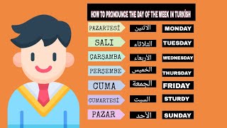 تعلم اللغة التركية  - طريقة نطق ايام الاسبوع باللغة التركية  | telaffuz akademi